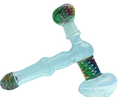Rasta Glass Bubbler Hammer Pipe 2pc