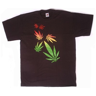 Black Leaf Design T-Shirt