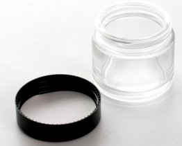 Clear Glass Jar with Black Lid
