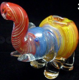 Hand Blown Inside Out Glass Pipes - Elephant Design