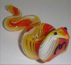 Hand Blown Inside Out Glass Pipes Snake Design