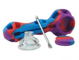 Silicone Pipe With Glass Bowl