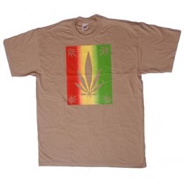 Khaki Leaf Design T-Shirt