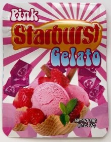 Pink Starburst Gelato Mylar Bags 3.5 Grams