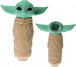 Baby Yoda Silicone Pipe With Glass Bowl