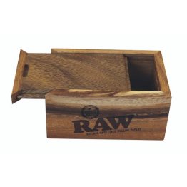 RAW Acacia Slide Top Wood Box.