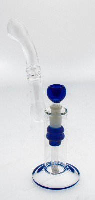 30cm All Glass Blue Base Bubbler