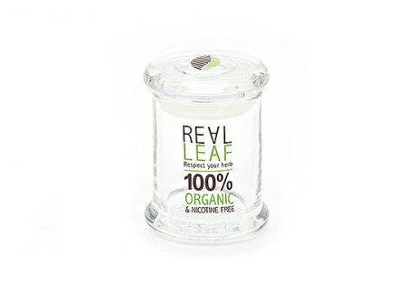 Real Leaf Glass Airtight Jar